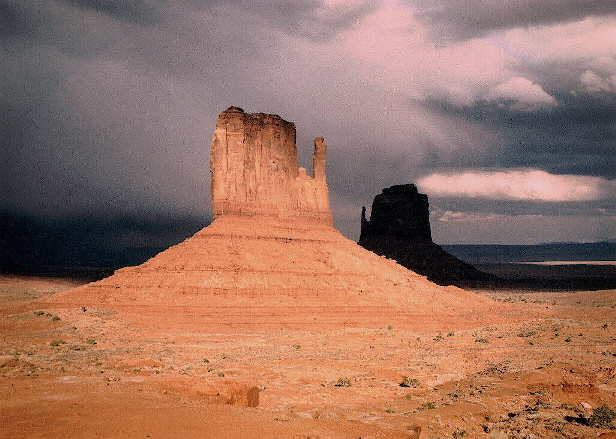 Dramatic weather in Monument Valley, Arizona.
